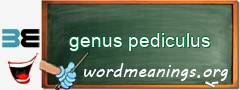 WordMeaning blackboard for genus pediculus
